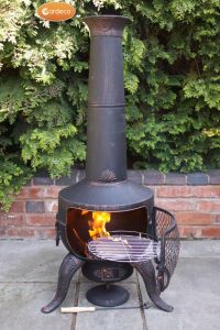 Gardeco Tia Large Bronze Steel and Cast Iron Chiminea