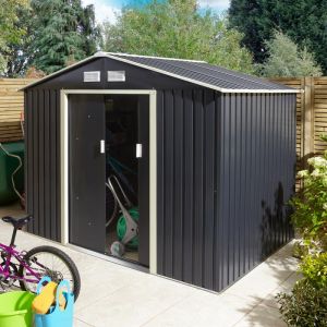 Trentvale Metal Apex Shed 8x6 – Dark Grey