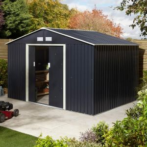 Trentvale Metal Apex Shed 10x8 – Dark Grey