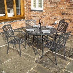 Rowlinson Vienna Aluminium 4-Seater Dining Set