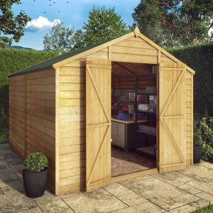  Mercia Overlap Apex Shed 10x8 Double Door No Windows