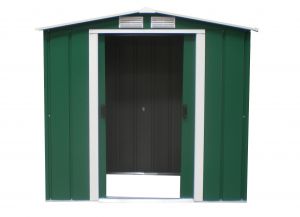 Sapphire Apex Metal Shed Green 6x4