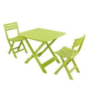 Brescia Lime Folding Table with 2 Brescia Chairs