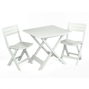 Brescia White Folding Table with 2 Brescia Chairs