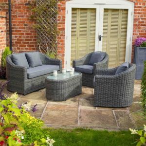 Rowlinson Bunbury Grey Weave Rattan Sofa Set