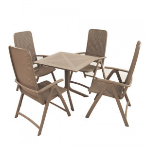 Clip Turtle Dove Dining Table with 4 Darsena Chairs