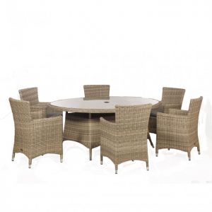Royalcraft Wentworth Rattan Oval 6 Seater Carver Dining Set