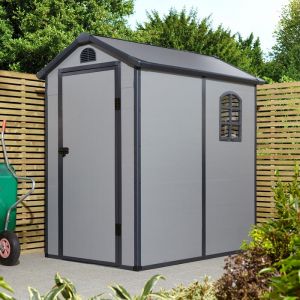 Airevale Plastic Apex Shed 4x6 - Light Grey 