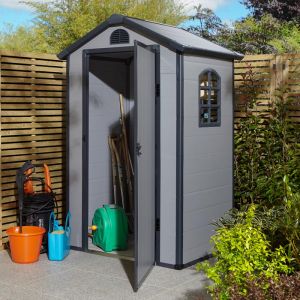Airevale Plastic Apex Shed 4x3 - Light Grey 