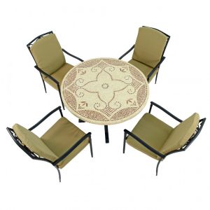 Provence 110cm Dining Table with 4 Ascot Deluxe Chairs