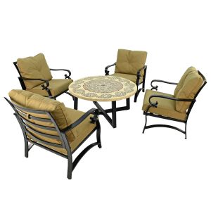 Avignon 110cm Coffee Table with 4 Windsor Deluxe Lounge Chairs
