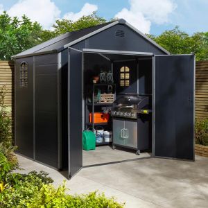 Airevale Plastic Apex Shed 8x6 - Dark Grey 