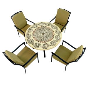 Avignon 110cm Dining Table with 4 Ascot Deluxe Chairs