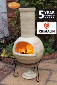 Gardeco Sempra Chimalin AFC Clay Large Glazed Green Chiminea