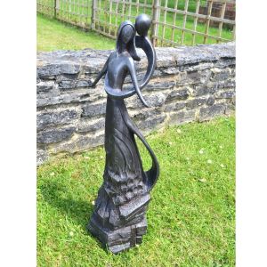 Caring Embrace Statue Black