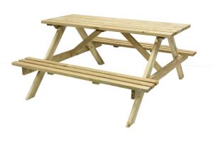 Oblong Garden Table with Seats