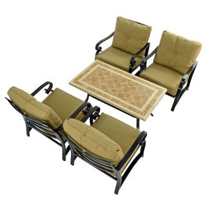 Hampton Coffee Table 120cm x 66cm with 4 Windsor Deluxe Lounge Chairs