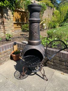 Gardeco Toledo Ex-Large Grapes Bronze Cast Iron Chiminea with BBQ Grill - customer photo