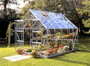 Halls Magnum 10x8 Greenhouse Silver Aluminium