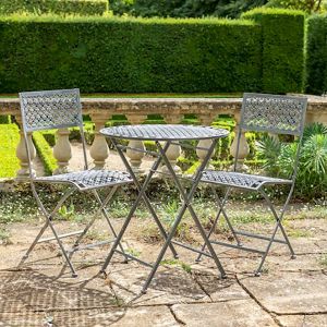 Marlborough Bistro Set Black with Silver