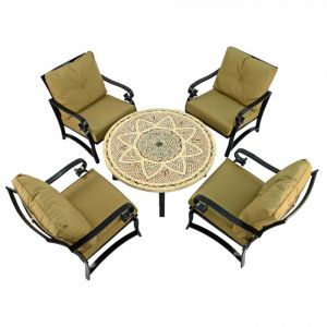 Montpellier 110cm Coffee Table with 4 Windsor Deluxe Lounge Chairs