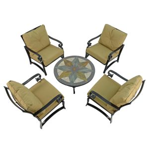 Montilla 91cm Coffee Table with 4 Windsor Deluxe Lounge Chairs