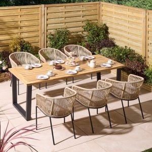 Rowlinson Oslo 6 Seat Dining Set - 210cm Table