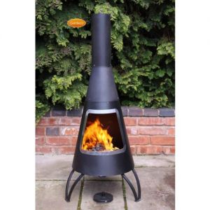 Gardeco Cono Steel Cone Chiminea - Stainless Steel Rim