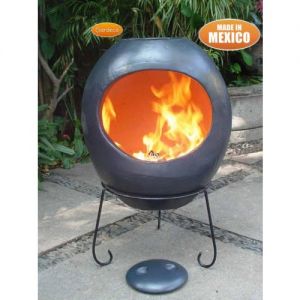 Gardeco Ellipse Extra Large Mexican Clay Chiminea Grey