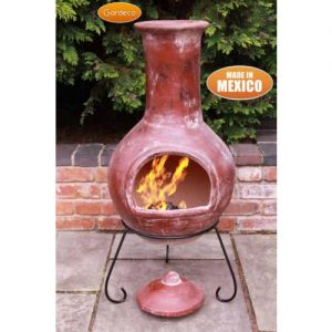 Gardeco Colima Extra Large Mexican Clay Chiminea Red