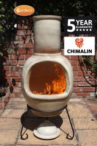 Gardeco Asteria Chimalin AFC Clay Ex-Large Glazed Cappuccino Chiminea