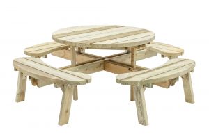 Round Garden Table with Seats
