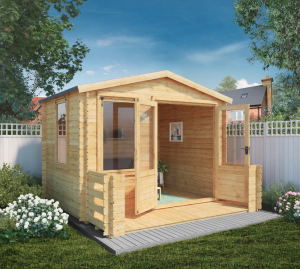  Mercia Studio Log Cabin with Veranda 3.3m x 3.4m
