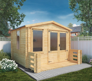  Mercia Studio Log Cabin with Veranda 3.3m x 3.7m