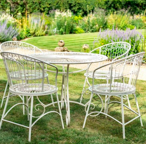 Ascalon Blaisdon 5 Piece Patio Set with Glass Table Top Cream