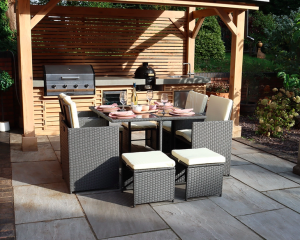 Royalcraft Cannes Grey 8-Seater Cube Set