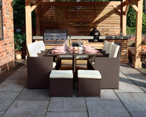Royalcraft Cannes Brown 10-Seater Cube Set