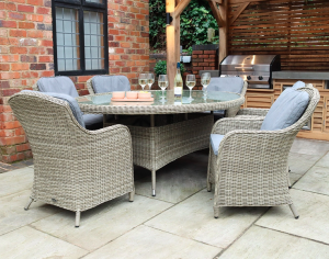 Royalcraft Wentworth Rattan Ellipse 6 Seater Imperial Dining Set
