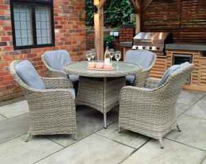 Royalcraft Wentworth Rattan Round 4 Seater Imperial Dining Set