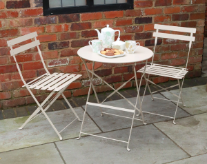 Royalcraft Padstow Grey Taupe Folding Steel Bistro Set