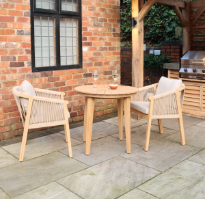 Roma 2 Seater Round Sunray Bistro Set with Roma Dining Chairs
