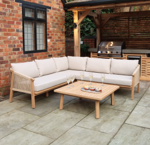 Roma 5 Seater Corner Lounge Set with 90cm Square Coffee Table