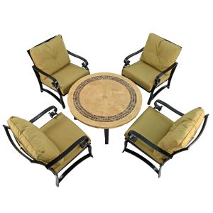 Vermont 110cm Coffee Table with 4 Windsor Deluxe Lounge Chairs