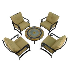 Villena 91cm Coffee Table and 4 Windsor Deluxe Lounge Chairs