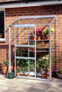 Wall Garden Lean-To 4x2 Greenhouse Silver Aluminium