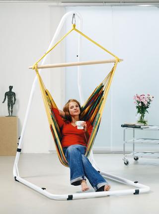 Luna white hanging chair frame