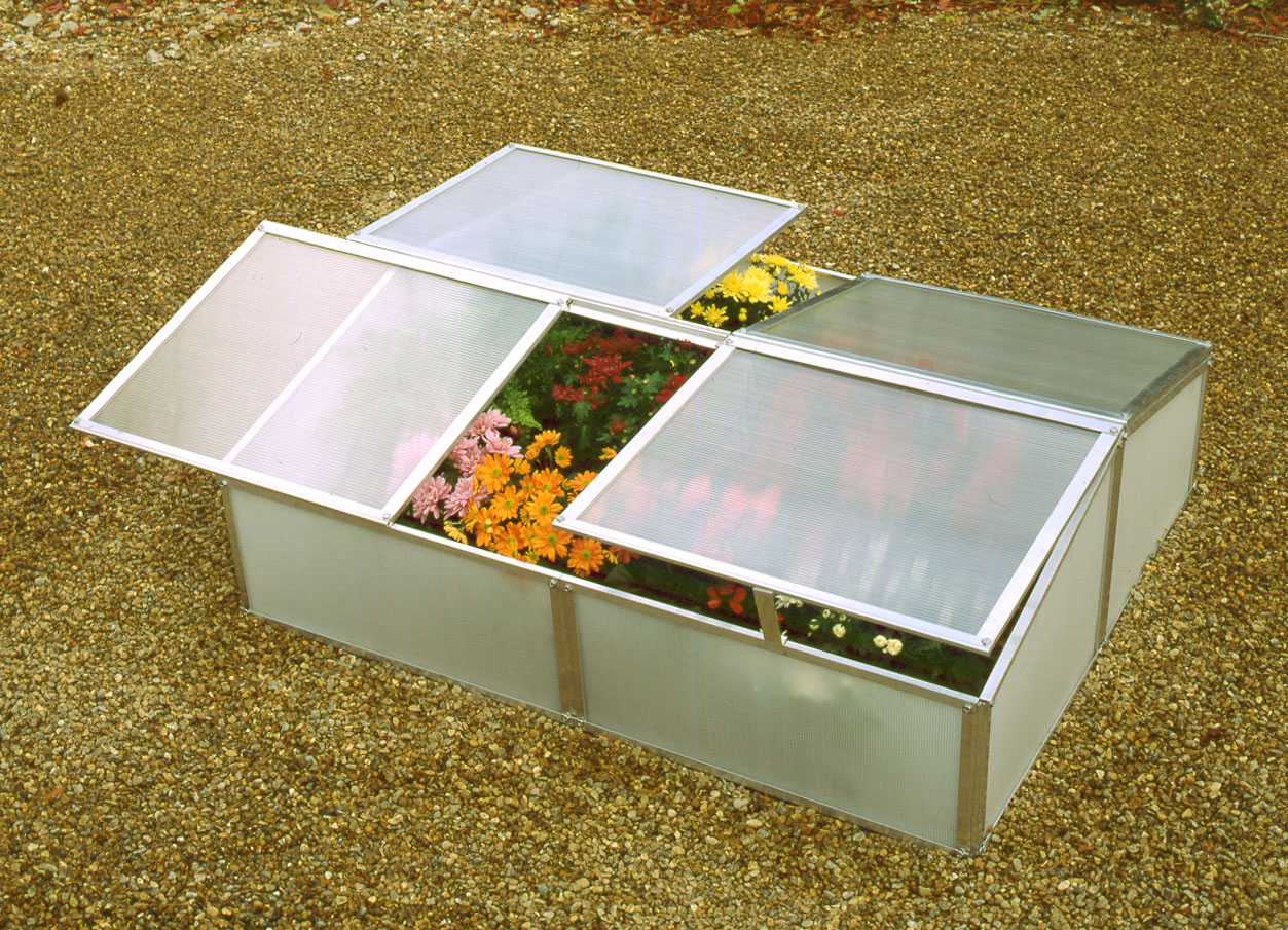 Silver Aluminium Cold Frame 4x3 Polypropylene (Double)