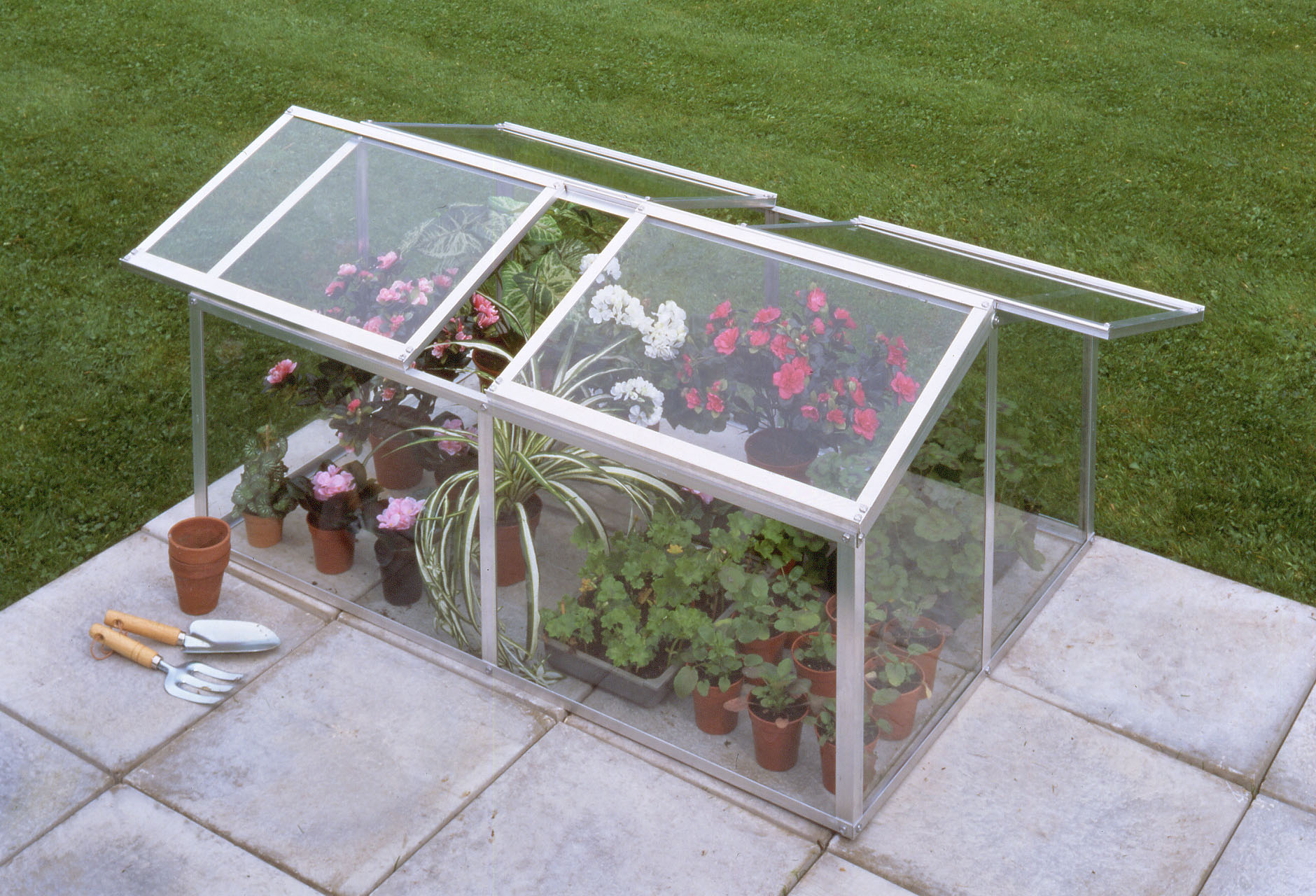 Silver Aluminium Jumbo Cold Frame Horticultural Glass