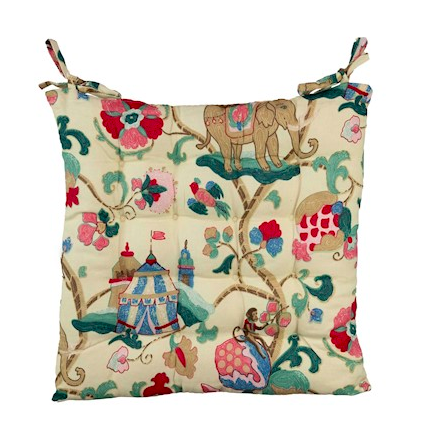 Pair of Monkey/Elephant Cream Seat Pads